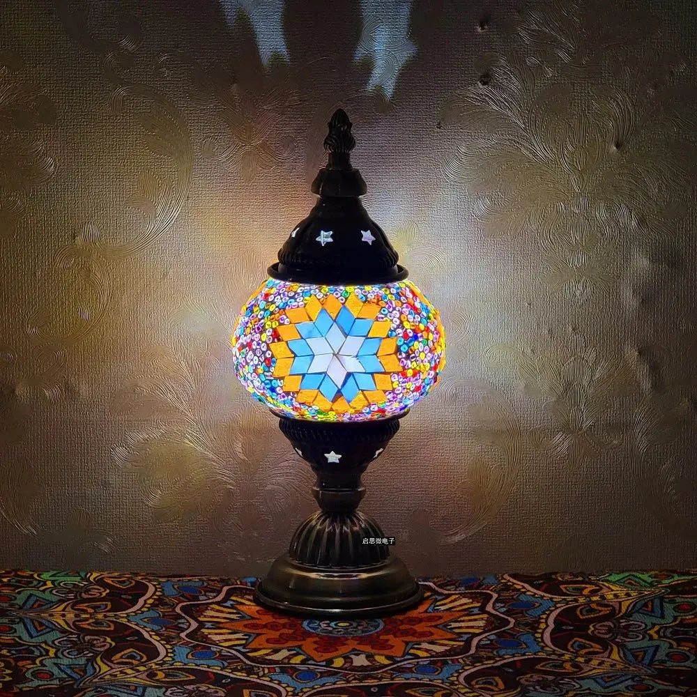 Lampe de chevet - Mosaïque Turque (Style Vintage, LED G9, Vitrail) Lampadia