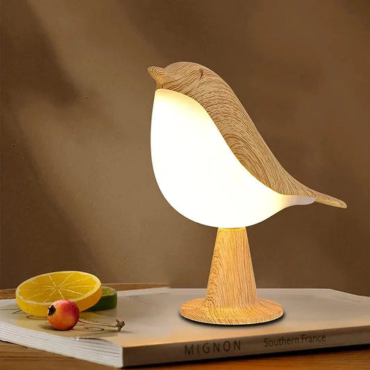 Lampe de chevet - Oiseau en Bois Créative - Tactile, Rechargeable, Intensité Variable, 3 Températures de Couleur, ABS+PC Lampadia