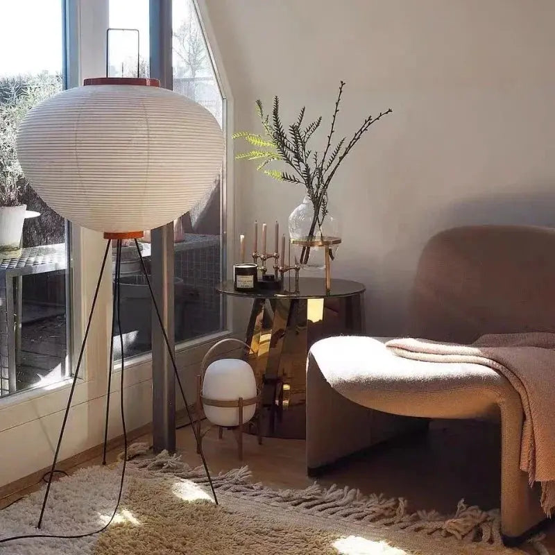 Lampe de chevet - Papier de Riz - Style Wabi Sabi, Vintage Lampa-dia