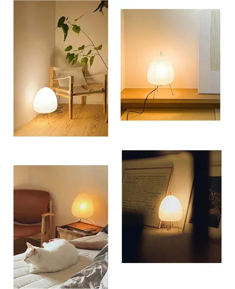 Lampe de chevet - Papier de Riz - Style Wabi Sabi, Vintage Lampa-dia