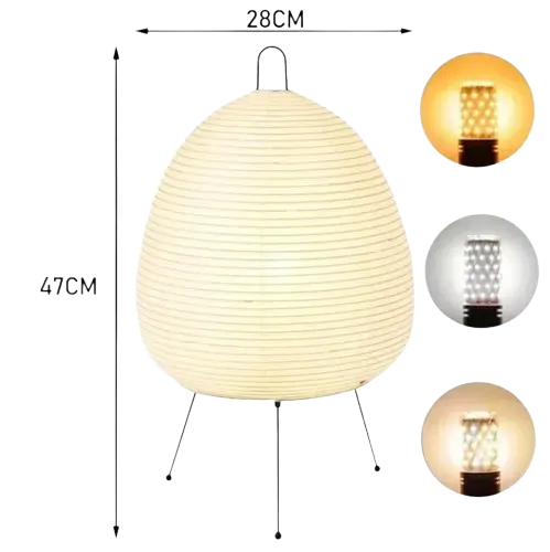 Lampe de chevet - Papier de Riz - Style Wabi Sabi, Vintage Lampa-dia