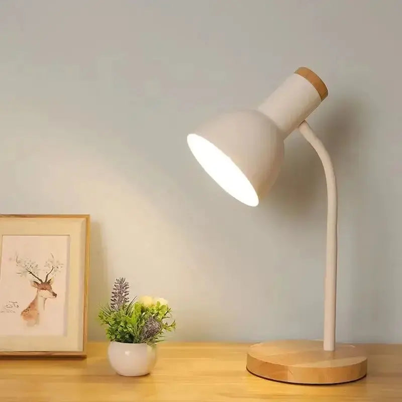 Lampe de chevet - Pliante LED en Bois et Fer - Style Nordique, Protection des Yeux Lampadia