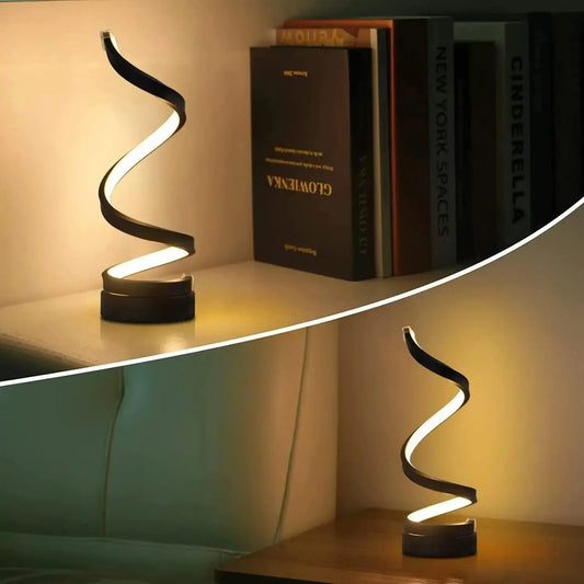 Lampe de chevet Spirale LED Moderne - Design Original, 5V, USB, Décoration Intérieure Lampadia