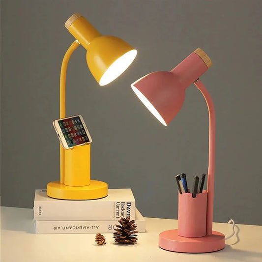 Lampe de chevet - Style Contemporain, Porte-crayon, Support Téléphone Lampadia