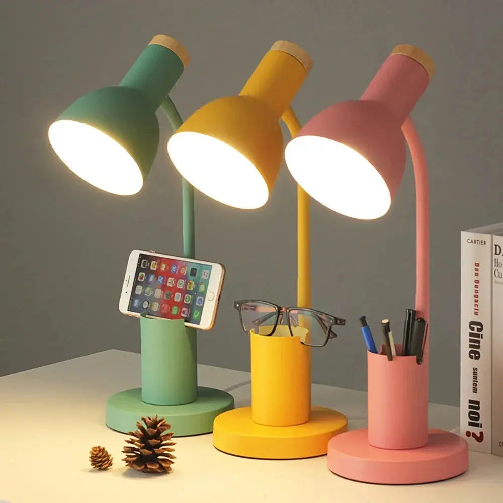Lampe de chevet - Style Contemporain, Porte-crayon, Support Téléphone Lampadia