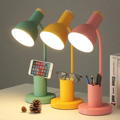 Lampe de chevet - Style Contemporain, Porte-crayon, Support Téléphone Lampadia