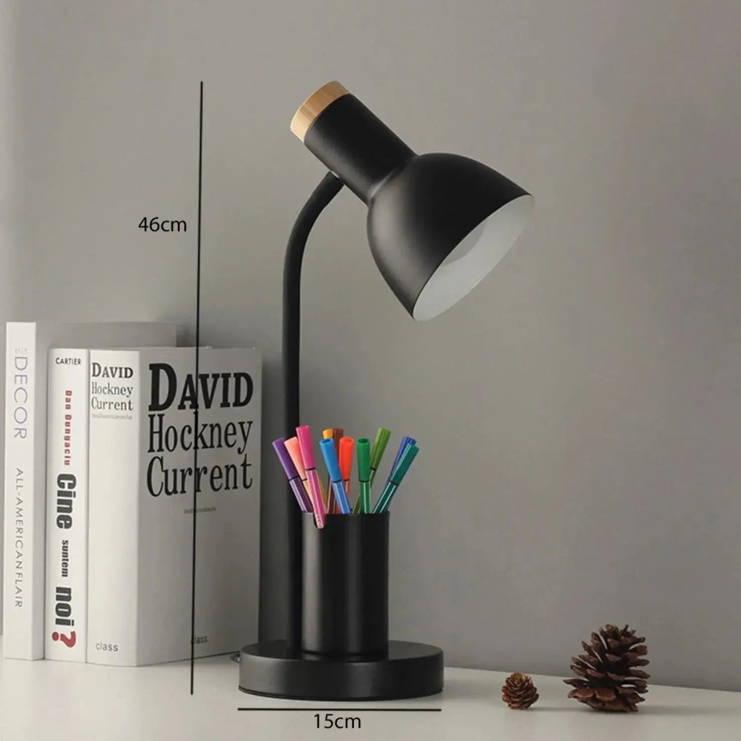 Lampe de chevet - Style Contemporain, Porte-crayon, Support Téléphone Lampadia