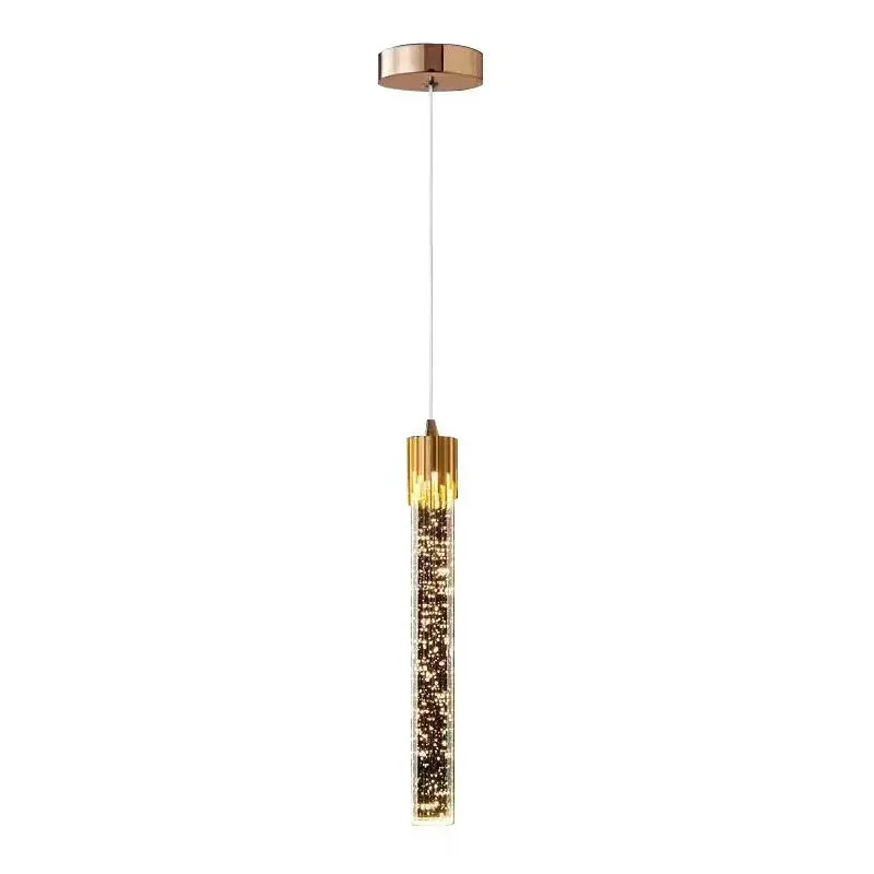 Lampe de chevet - Suspension Cristal Moderne - LED, Bulles Intérieures, Or, 90-260V, Chambre/Chevet/Salle à Manger Lampadia