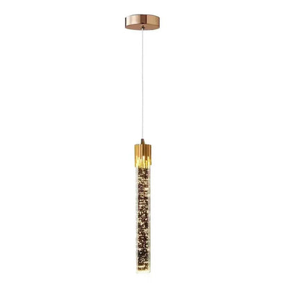 Lampe de chevet - Suspension Cristal Moderne - LED, Bulles Intérieures, Or, 90-260V, Chambre/Chevet/Salle à Manger Lampadia