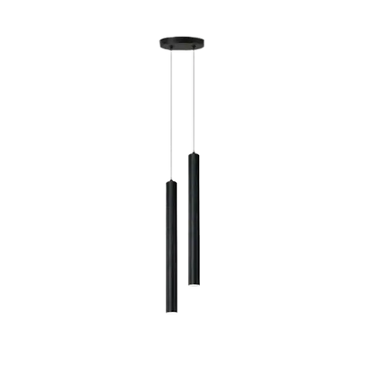Lampe de chevet - Suspension Cylindrique LED Nordique - Aluminium, 5W, 3 Températures de Couleur, Noir, 90-260V Lampadia