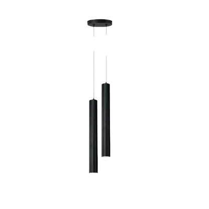 Lampe de chevet - Suspension Cylindrique LED Nordique - Aluminium, 5W, 3 Températures de Couleur, Noir, 90-260V Lampadia
