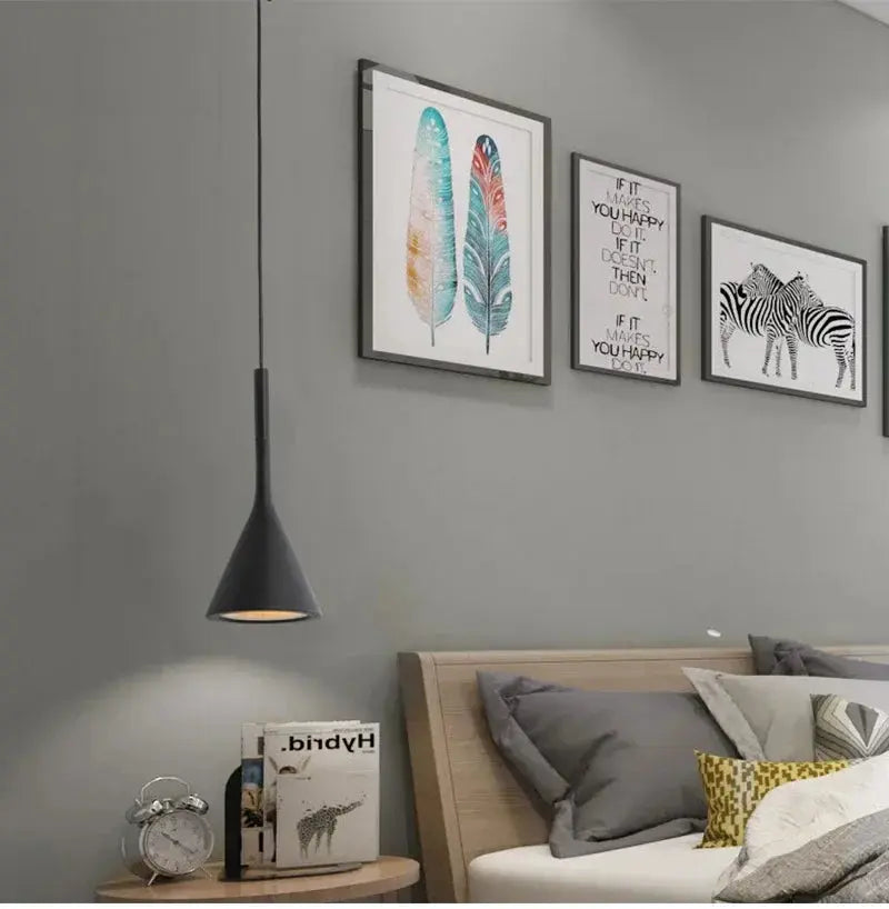 Lampe de chevet - Suspension LED Conique Design Nordique Moderne, E27 Lampadia