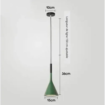 Lampe de chevet - Suspension LED Conique Design Nordique Moderne, E27 Lampadia