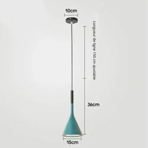 Lampe de chevet - Suspension LED Conique Design Nordique Moderne, E27 Lampadia