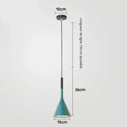 Lampe de chevet - Suspension LED Conique Design Nordique Moderne, E27 Lampadia