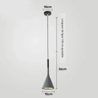 Lampe de chevet - Suspension LED Conique Design Nordique Moderne, E27 Lampadia