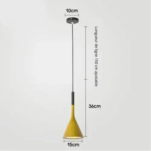 Lampe de chevet - Suspension LED Conique Design Nordique Moderne, E27 Lampadia