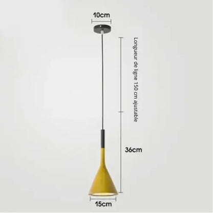 Lampe de chevet - Suspension LED Conique Design Nordique Moderne, E27 Lampadia