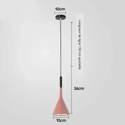Lampe de chevet - Suspension LED Conique Design Nordique Moderne, E27 Lampadia