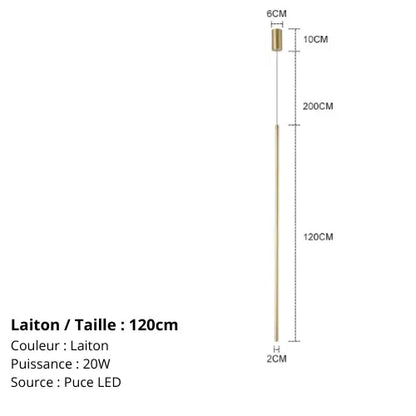 Lampe de chevet - Suspension LED Linéaire Moderne - Minimaliste Lampadia