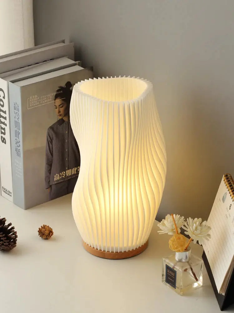 Lampe de chevet Torsadée WHGL Light - Impression 3D PLA, E27/E14, LED, 90-260V, Design Moderne Lampadia