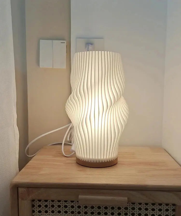 Lampe de chevet Torsadée WHGL Light - Impression 3D PLA, E27/E14, LED, 90-260V, Design Moderne Lampadia