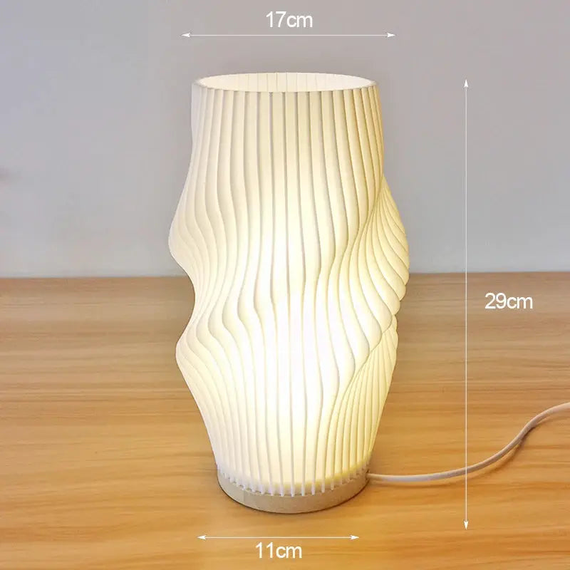 Lampe de chevet Torsadée WHGL Light - Impression 3D PLA, E27/E14, LED, 90-260V, Design Moderne Lampadia