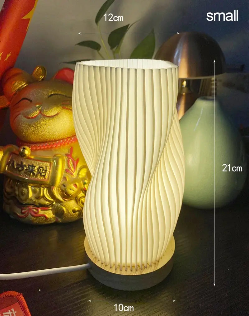 Lampe de chevet Torsadée WHGL Light - Impression 3D PLA, E27/E14, LED, 90-260V, Design Moderne Lampadia
