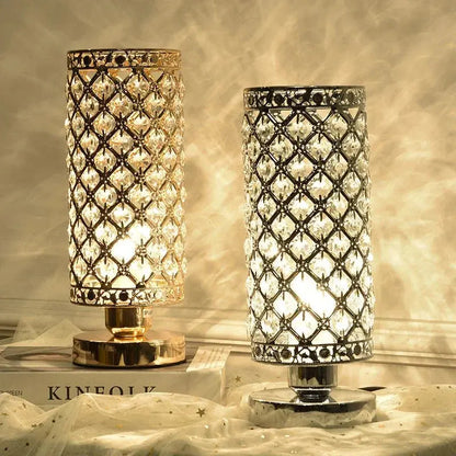 Lampe de chevet en Cristal - Moderne, Tactile, Or/Argent Lampadia