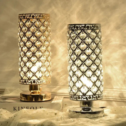 Lampe de chevet en Cristal - Moderne, Tactile, Or/Argent Lampadia