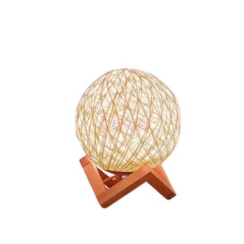 Lampe de chevet - en Rotin Tissé Lava Corki - Design Moderne, Ambiance Chaleureuse Lampa-dia