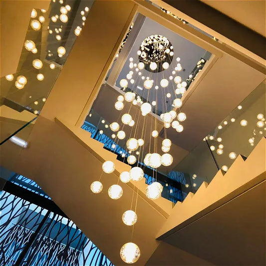 Lustre Suspension Boules de Cristal Moderne (Style Nordique, LED G4, Personnalisable) Lampadia