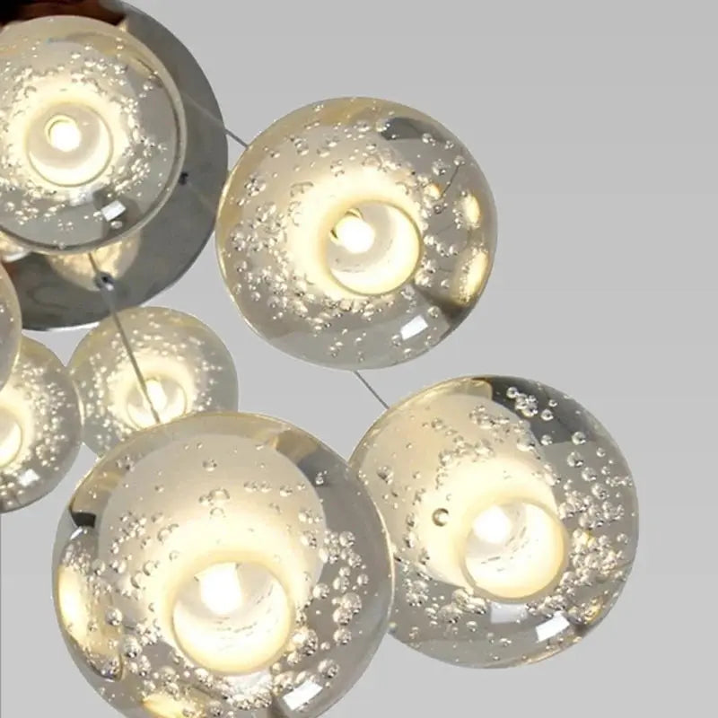 Lustre Suspension Boules de Cristal Moderne (Style Nordique, LED G4, Personnalisable) Lampadia