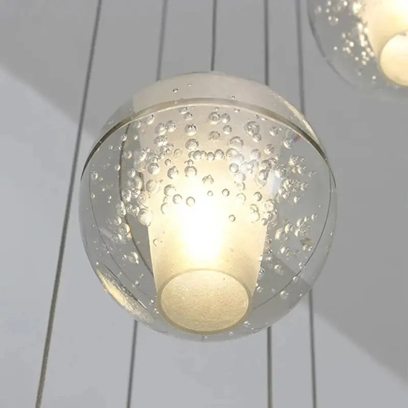 Lustre Suspension Boules de Cristal Moderne (Style Nordique, LED G4, Personnalisable) Lampadia