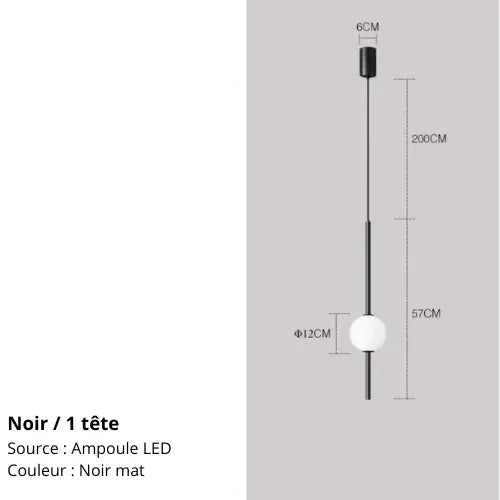 Suspension LED Minimaliste - Boules en Verre, Design Nordique Lampadia