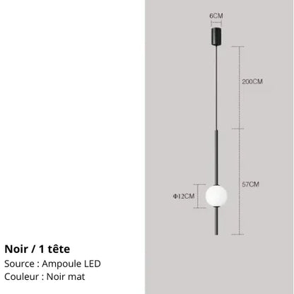 Suspension LED Minimaliste - Boules en Verre, Design Nordique Lampadia