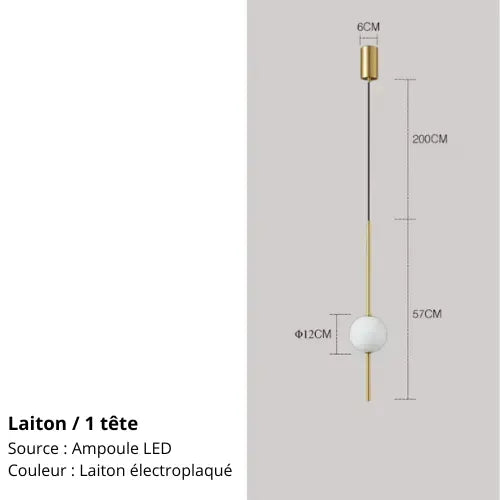 Suspension LED Minimaliste - Boules en Verre, Design Nordique Lampadia
