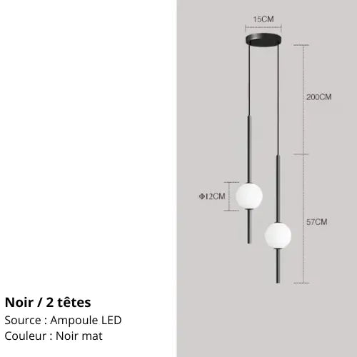 Suspension LED Minimaliste - Boules en Verre, Design Nordique Lampadia