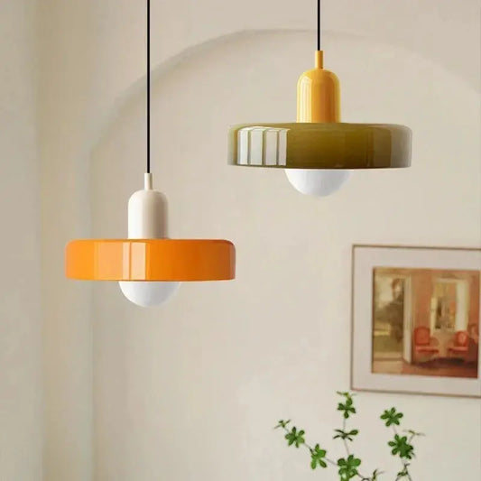 Suspension en Verre Nordique Rétro - Multi-Couleurs, E27, 90-260V, Design Contemporain Lampadia