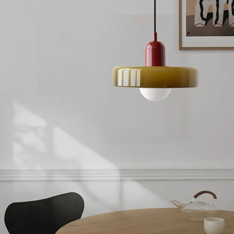 Suspension en Verre Nordique Rétro - Multi-Couleurs, E27, 90-260V, Design Contemporain Lampadia