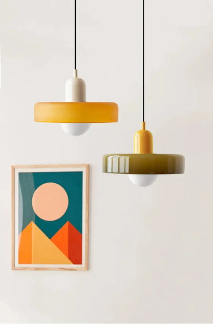 Suspension en Verre Nordique Rétro - Multi-Couleurs, E27, 90-260V, Design Contemporain Lampadia