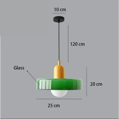 Suspension en Verre Nordique Rétro - Multi-Couleurs, E27, 90-260V, Design Contemporain Lampadia