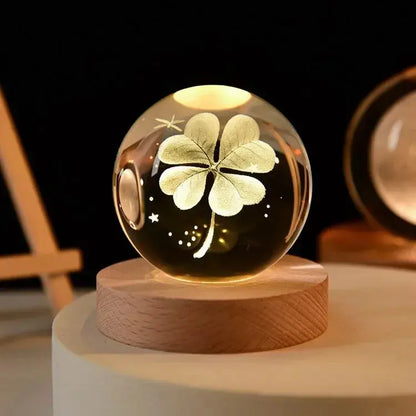 Veilleuse Boule de Cristal Base en Bois Lampadia